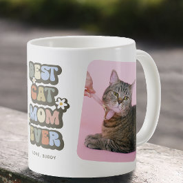 Caneca De Café Retro Melhor Mãe de Gato 2 Foto