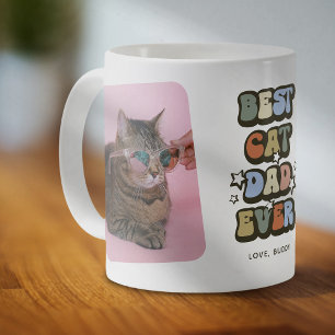 Caneca De Café Retro Melhor Pai de Gato de Todos os Tempos 2 Foto
