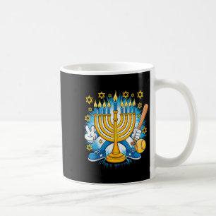Caneca De Café Retro Menorah Jogando Softball Happy Hanukkah Pjs