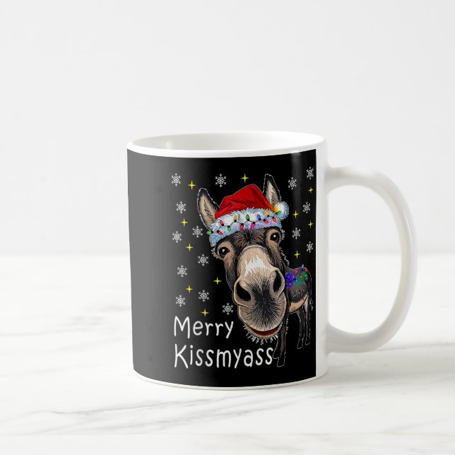 Caneca De Café Retro Merry Christmas Light Merry Kissmy Funny  (Direita)