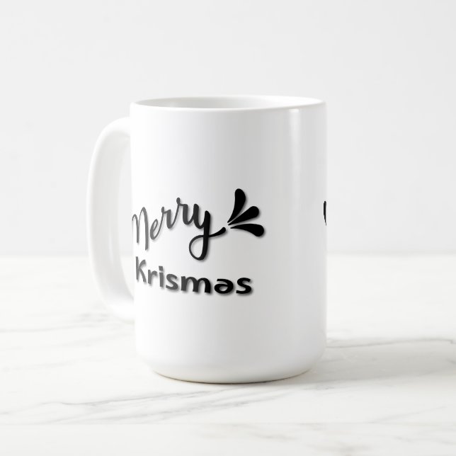 Caneca De Café Retro Merry Christmas Style (Frente Esquerda)