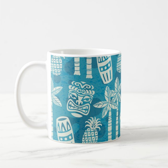 Caneca De Café Retro Mid Century Modern Tiki Pattern (Esquerda)