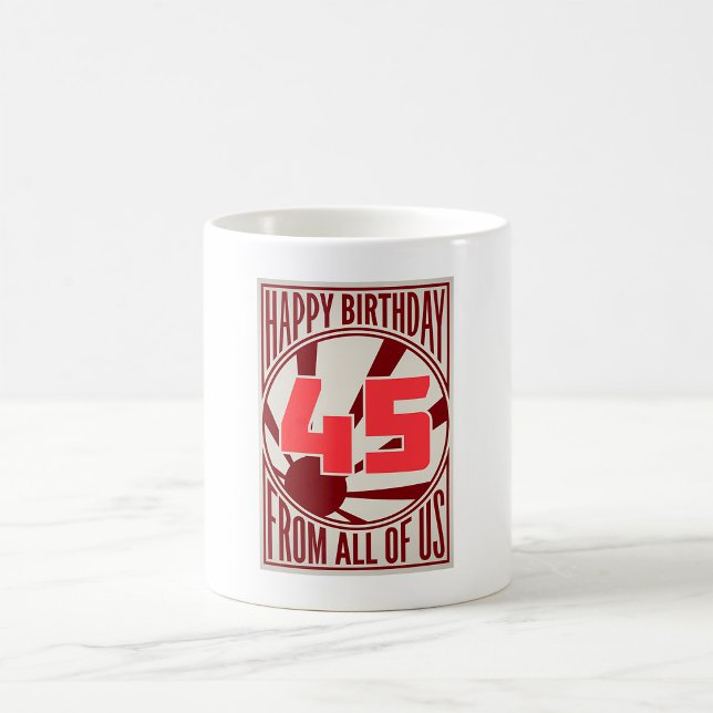 Caneca De Café Retro Moderno de Meados do Século Aniversário de 4 (Criador carregado)