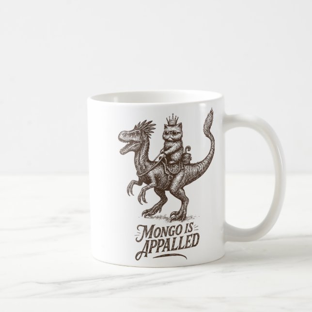 Caneca De Café Retro Mongo Is Appalled Princess Cat Riding Dinosa (Direita)