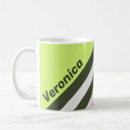 Caneca De Café Retro Moss Fade Listras com Nome