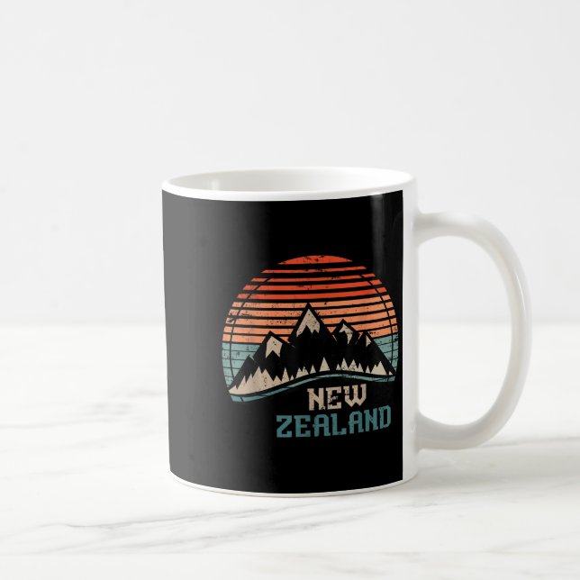 Caneca De Café Retro Mountains New Zealand  (Direita)