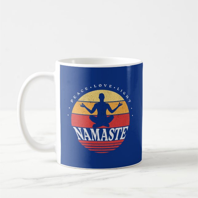 Caneca De Café Retro Namaste, pose de ioga (Esquerda)