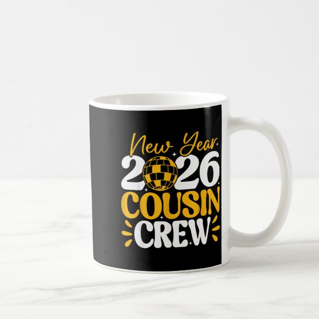 Caneca De Café Retro New Year 2026 Cousin Crew New Years Eve Nye  (Direita)