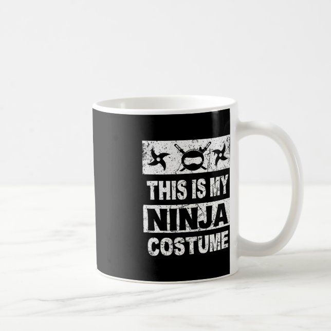 Caneca De Café Retro Ninja Costume Halloween Para Meninos (Direita)