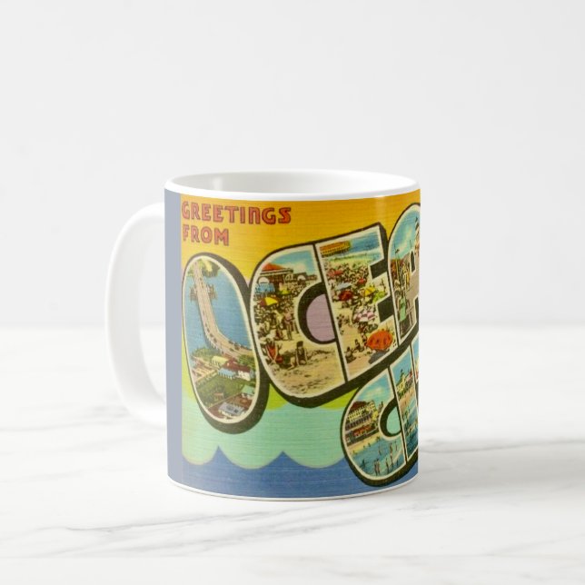 Caneca De Café Retro Ocean City NJ (Frente Esquerda)