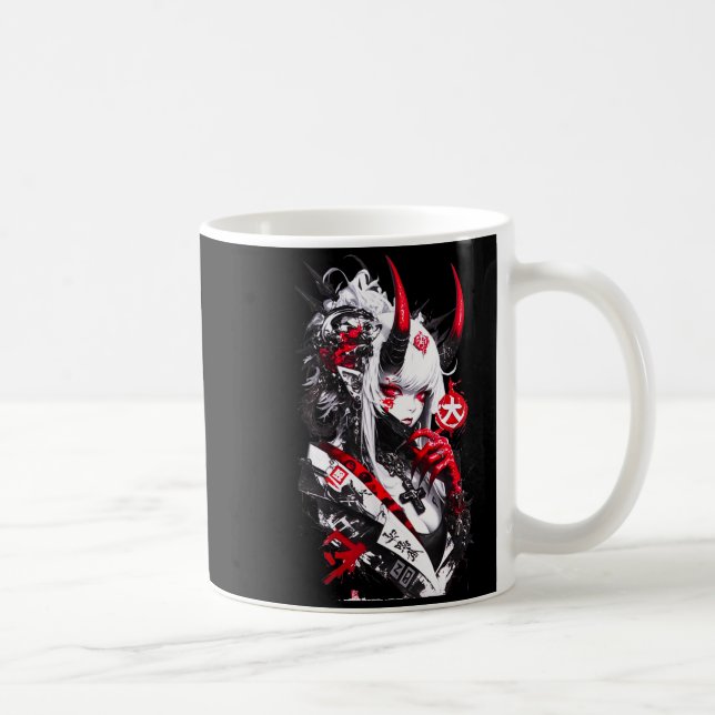 Caneca De Café Retro Okami Girl Basic Japan Style Fox Cute Cool M (Direita)