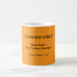 Caneca De Café Retro Orange Texture – Summer Vibes Art
