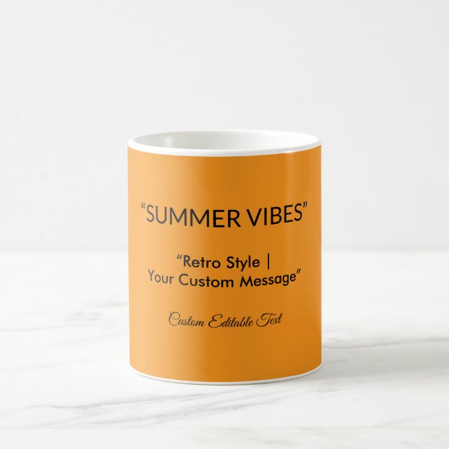 Caneca De Café Retro Orange Texture – Summer Vibes Art (Centro)