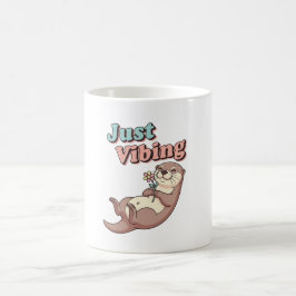 Caneca De Café Retro Otter Just Vibing White Mug