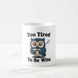 Caneca De Café Retro Owl Sleepy Wisdom White Mug