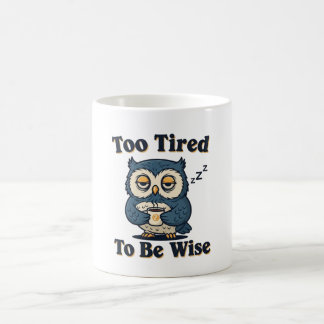 Caneca De Café Retro Owl Sleepy Wisdom White Mug