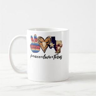 Caneca De Café Retro Peace Love Texas Boots Western Counter