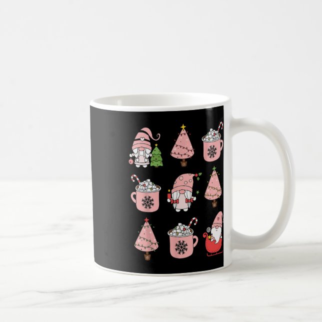 Caneca De Café Retro Pink Gnome de Natal Peppermint Iced Latte C (Direita)