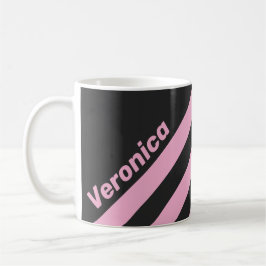 Caneca De Café Retro Pink Night Três Listras com Nome