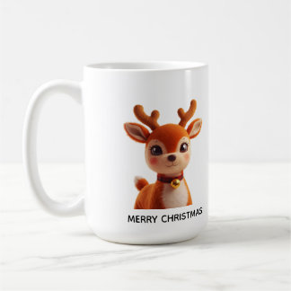 Caneca De Café Retro Plush Reindeer Christmas Art
