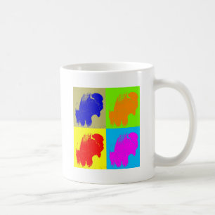 Caneca De Café Retro Pop Art Bison Buffalo Trabalho de arte