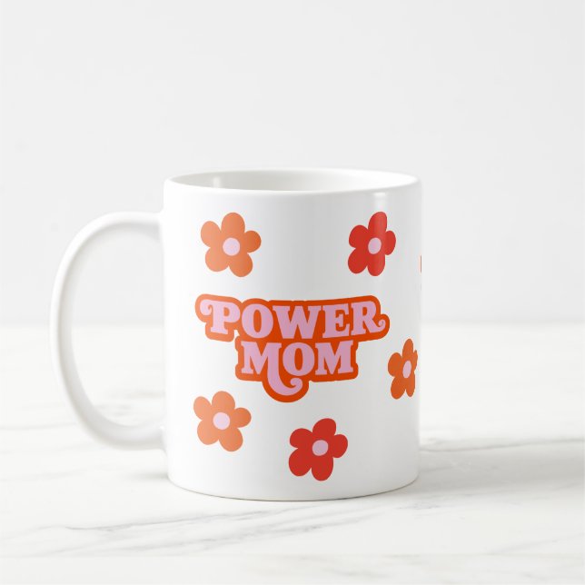 Caneca De Café Retro Power Mãe Mug (Esquerda)