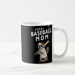 Caneca De Café Retro Raccoon Feral Baseball Mãe Trash Panda Espor