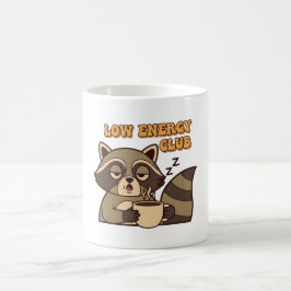 Caneca De Café Retro Raccoon Tired Vibes White Mug