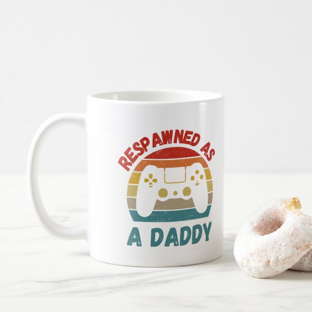 Caneca De Café Retro reproduzido como um jogador de Novo papai de (Com Donut)