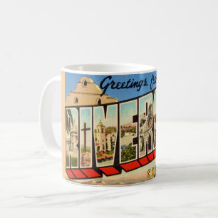 Caneca De Café Retro Riverside California Greeting Mug