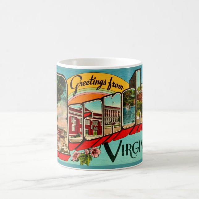 Caneca de Café Retro Roanoke, VA (Centro)
