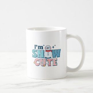 Caneca De Café Retro Rosa, sou Snowman Cute de inverno