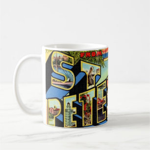 Caneca De Café Retro Ruas Petersburg Flórida