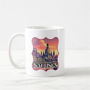 Caneca De Café Retro Sachsen Skyline