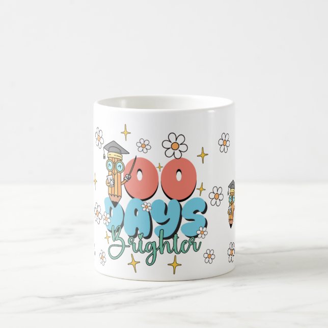 Caneca De Café Retro School 100 Days Brighter (Centro)