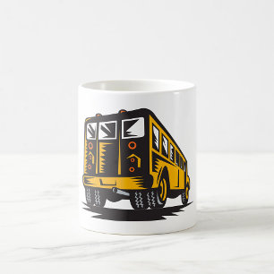 Caneca De Café Retro School Bus Vintage Amarelo