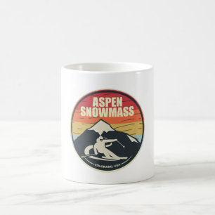 Caneca De Café Retro Skiing Aspen Snowmass Colorado EUA