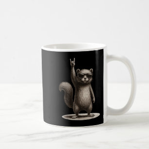 Caneca De Café Retro Squirrel Rock Music Engraçado Homens Mulhere