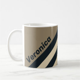 Caneca De Café Retro Stormy Desert Três Listras com Nome