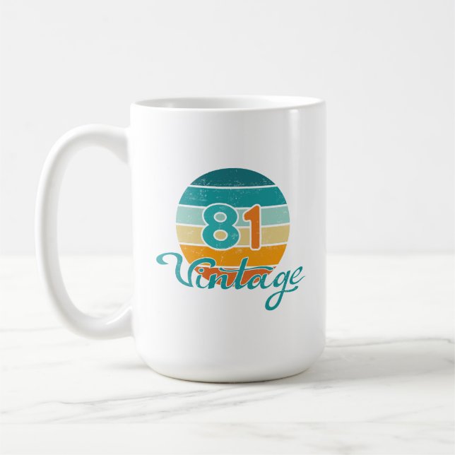 Caneca De Café Retro Sunset 81 Vintage Distressed (Esquerda)