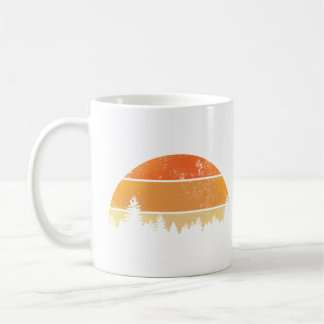 Caneca De Café Retro Sunset Forest