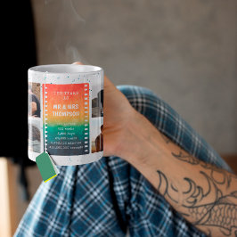 Caneca De Café Retro Sunset Photo Mr and Mrs 10th Anniversary