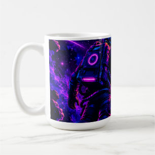 Caneca De Café Retro Synthwave Astronauta Cyberpunk Espaço Café M