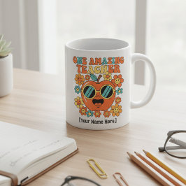 Caneca De Café Retro Teacher Appreciation  | Personalized Class o