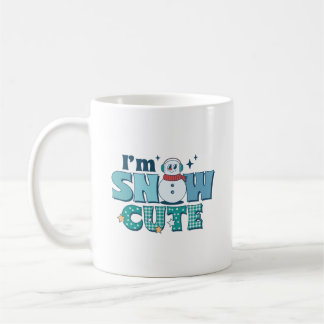 Caneca De Café Retro Teal Sou Snowman Cute Winter Snowman