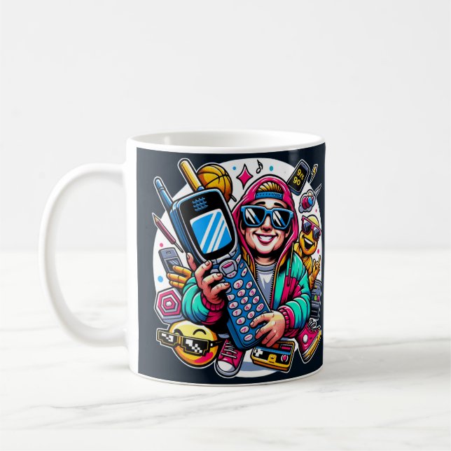 Caneca De Café Retro Tech Playground: Uma Odisseia Nostálgica Dos (Esquerda)