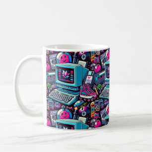 Caneca De Café Retro Tech Playground: Uma Odisseia Nostálgica Dos