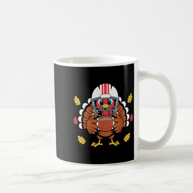 Caneca De Café Retro Thanksgiving Turkey Football Toddler Boys Ki (Direita)