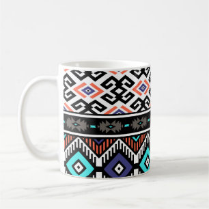 Caneca De Café Retro Tribal Navajo: Geométrico Sem Vista.