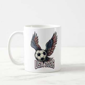 Caneca De Café Retro USA Soccer 2026 Asas de Águia 